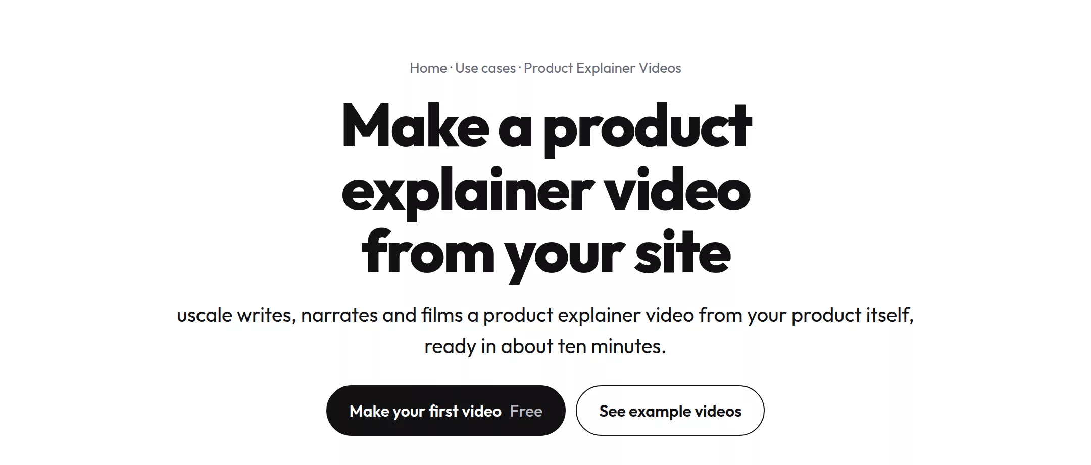 The product explainer video page on uscale.ai