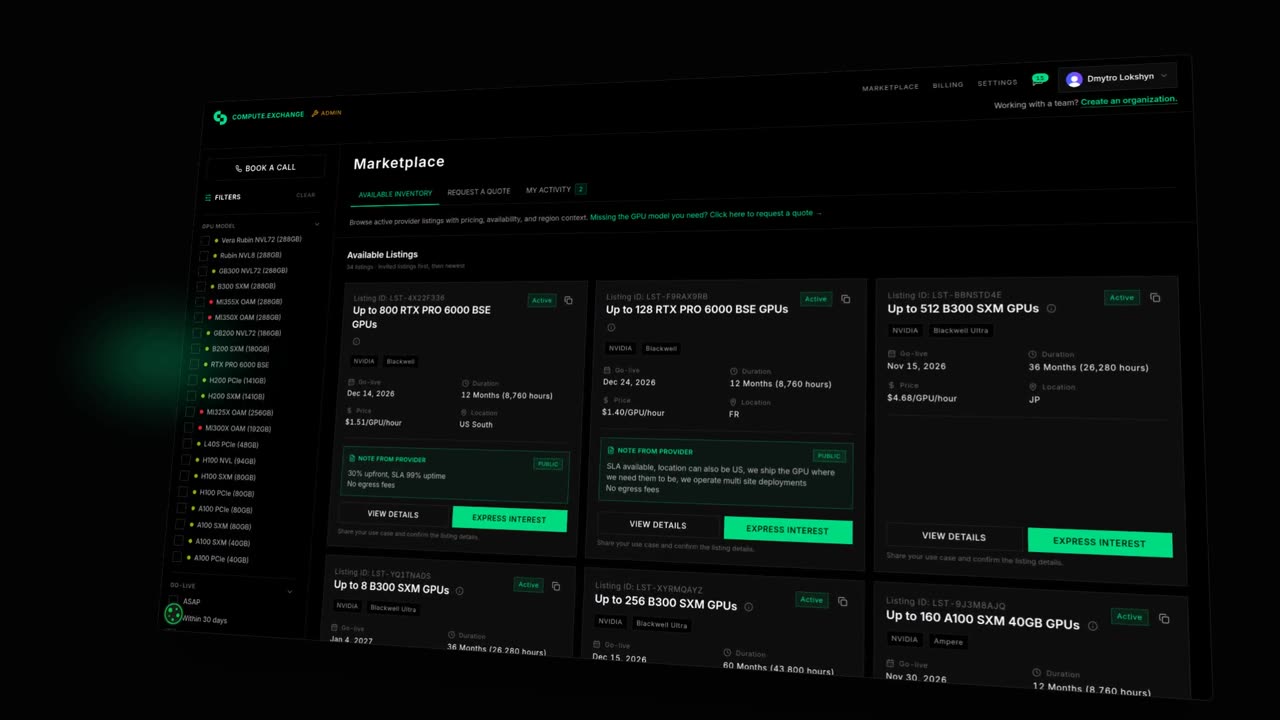 The real dashboard filmed from the live app